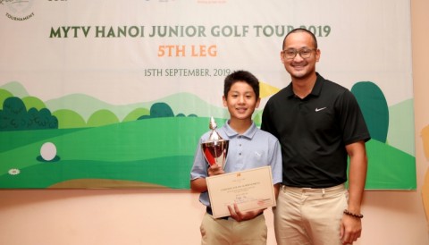 Đoàn Uy lần đầu về nhất vòng giải MyTV Hanoi Junior Golf Tour 2019