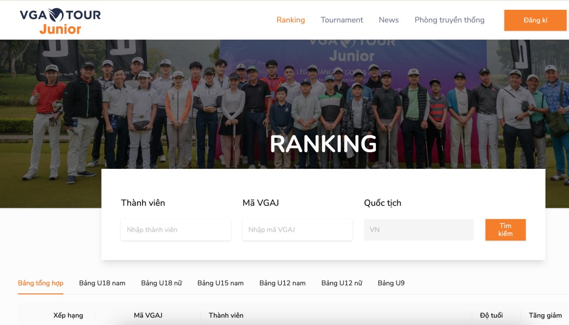 Hiệp hội golf Việt Nam ra mắt bảng xếp hạng golf trẻ - VGA Junior Ranking