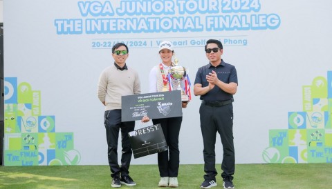 Nguyễn Viết Gia Hân nhận 1000 đô la tiền thưởng khi vô địch mùa VGA Junior Tour