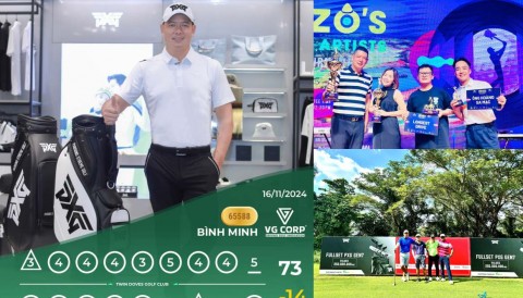 Diễn viên Bình Minh 'phê' với trận golf đi 0 về 1 thành tích 73 gậy