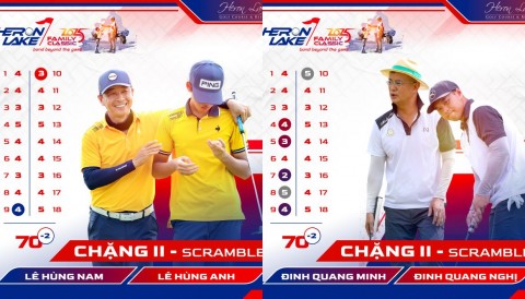 Chặng 2 Heron Lake Family Classic: Cha con Lê Hùng Nam - Lê Hùng Anh đánh bogey free 