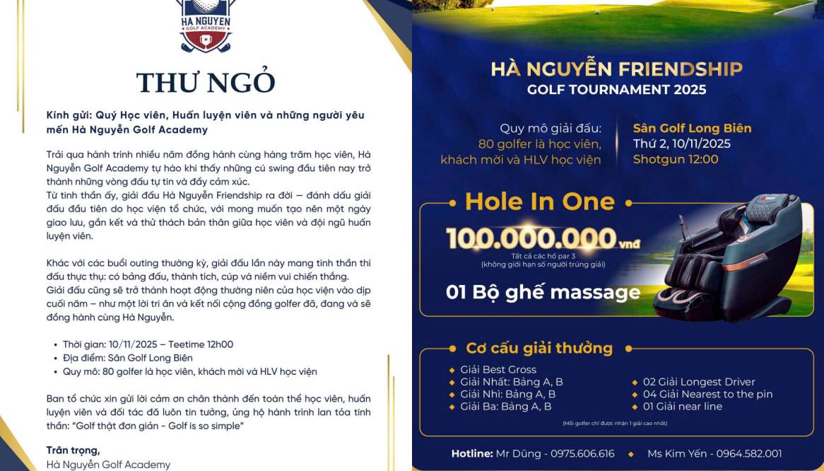 Hà Nguyễn Friendship Golf Tournament: Giải golf của tình bạn, tri ân và cảm xúc