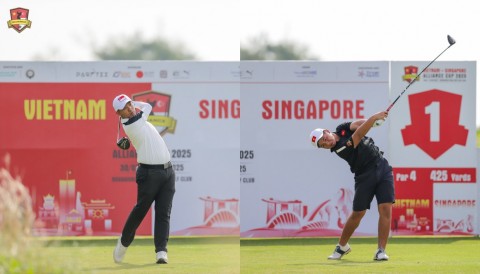 Tuyển Singapore được đánh giá nhỉnh hơn ở trận đấu Foursomes mở màn Alliance Cup 