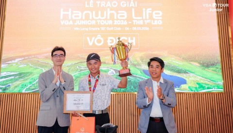 Ba vòng âm gậy, Nguyễn Văn Hoà lên ngôi thuyết phục chặng 1 VGA Junior Tour 2026