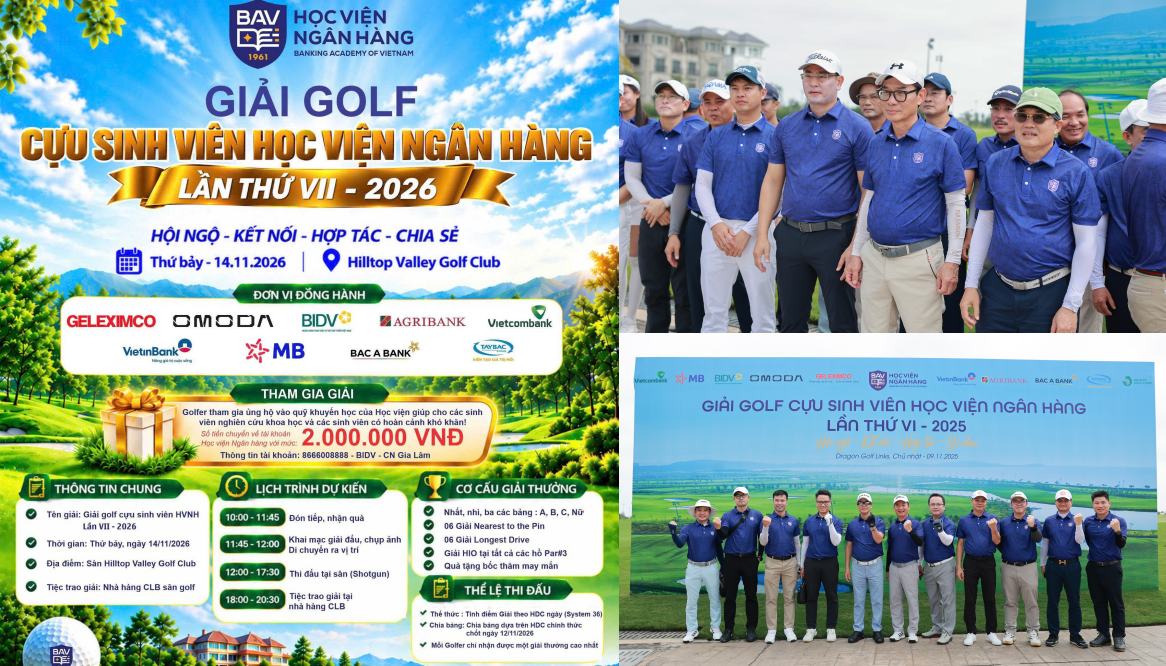 Giải Golf Cựu sinh viên Học viện Ngân hàng lần thứ VII - 2026 hẹn ngày hội ngộ tại Hilltop Valley 