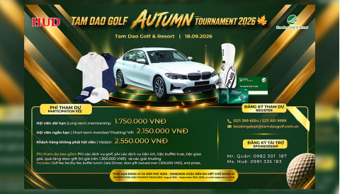Khởi tranh giải Tam Dao Golf Autumn Tournament 2026